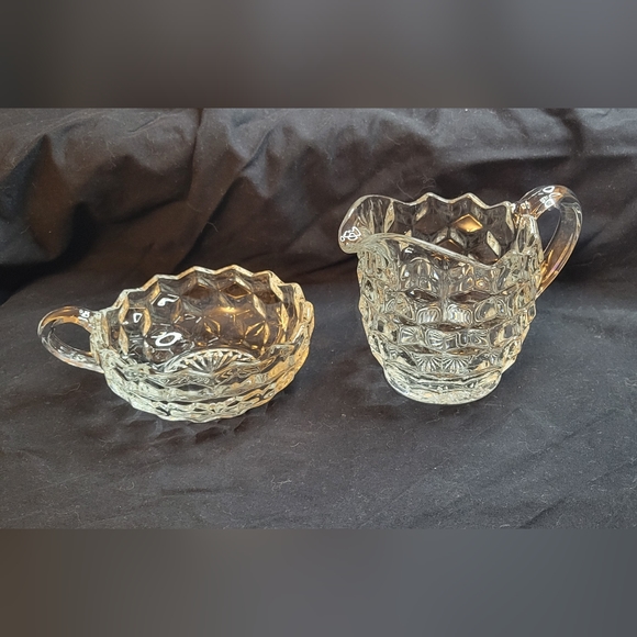 FOSTORIA AMERICAN SUGAR & CREAMER SET - Picture 2 of 2